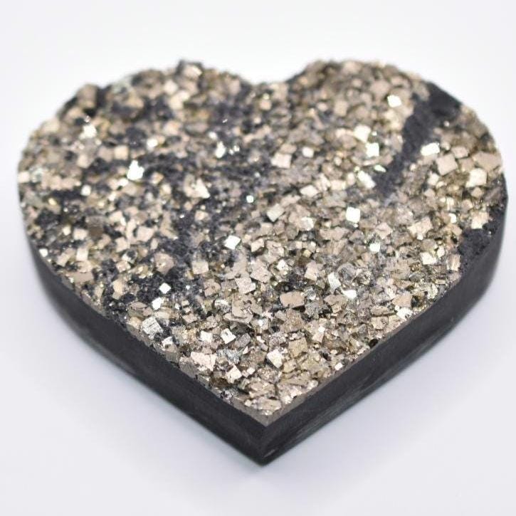 253g Shungite with Pyrite Heart from Brazil