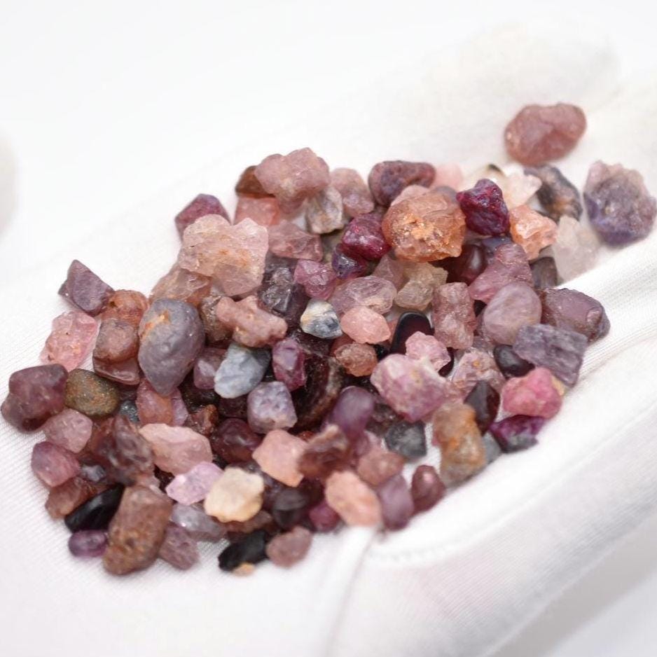 222ct Lot of Spinel Gemstones - Rough Spinel Gemstones - Multi Coloured Spinel Lot - Raw Spinel Crystals - Facet Rough Material