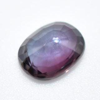 0.85ct Unheated Bicolor Sapphire - VS Oval Faceted Sapphire from Songea, Tanzania - Oval Cut Blue & Purple Sapphire - Unheated Loose Gem