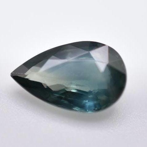 0.68ct Unheated Blue Sapphire - VS Quality Pear Faceted Sapphire from Tanzania - Natural Sapphire - Pear Cut Green Sapphire - Loose Gemstone