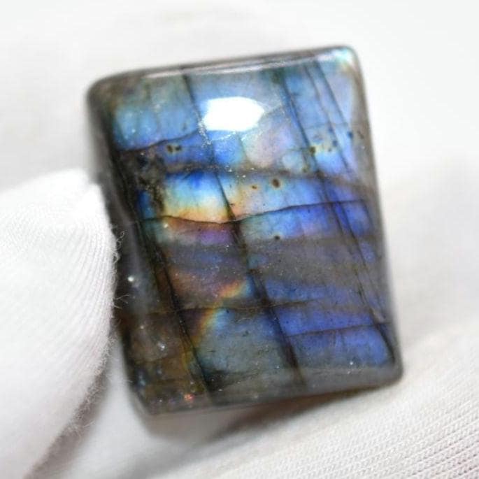 42ct Blue Labradorite Cabochon - Square Labradorite from Madagascar - Natural Labradorite Cabochon - Loose Cabochon for Jewelry