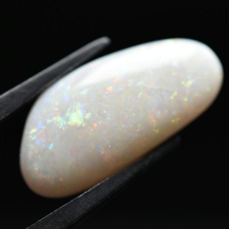 8.95ct Opal from Australia - Flashy Australian Opal - Old Collection - Polished Opal Cabochon - White Opal with Colour Flash - Loose Opal