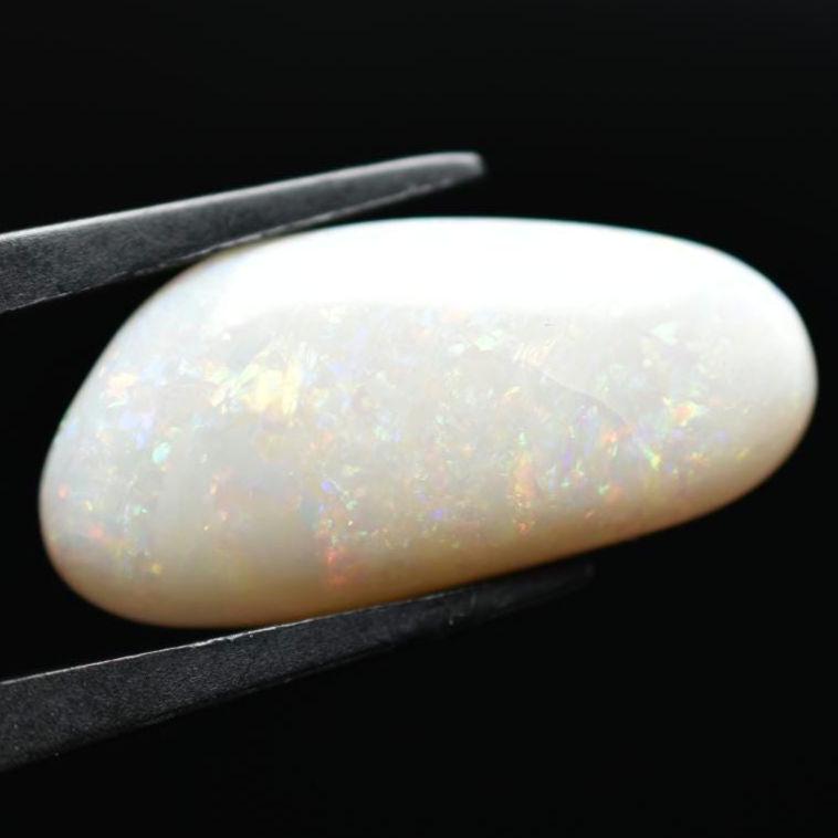 8.95ct Opal from Australia - Flashy Australian Opal - Old Collection - Polished Opal Cabochon - White Opal with Colour Flash - Loose Opal