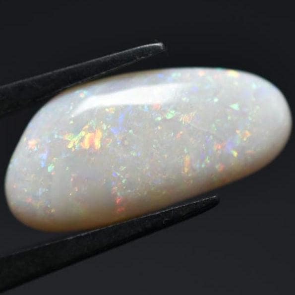 8.95ct Opal from Australia - Flashy Australian Opal - Old Collection - Polished Opal Cabochon - White Opal with Colour Flash - Loose Opal