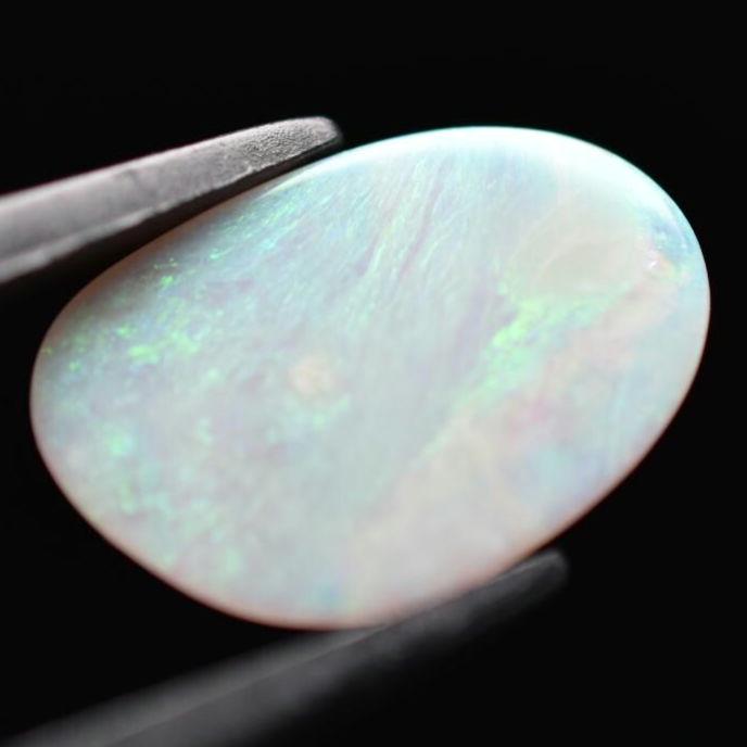 1.76ct Opal from Lightning Ridge, Australia - Flashy Australian Opal - Polished Opal Cabochon - White Opal with Colour Flash - Loose Opal