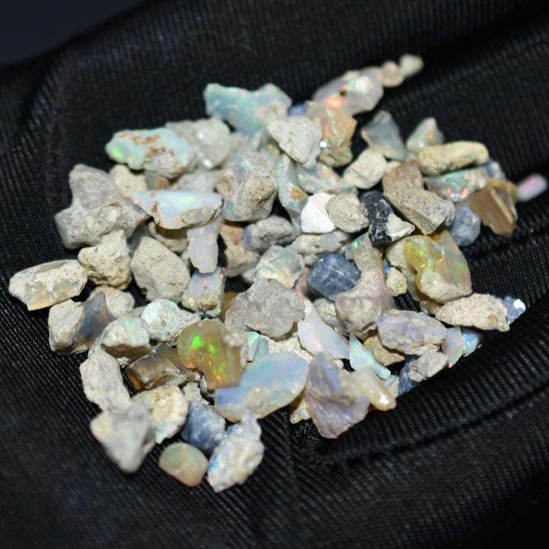 43ct Rough Opal Lot - Ethiopian Opals - Raw Uncut Opals - Natural Opal Gemstone Lot - Loose Gems - Rough Gemstones - Flashy Opal Lot