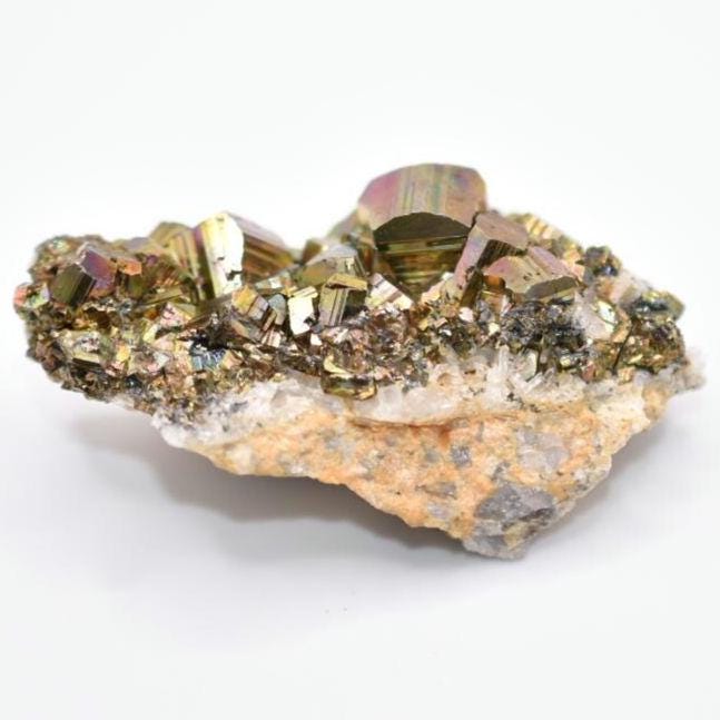 60g Iridescent Pyrite Cluster - West Kalimantan Island, Indonesia - Natural Iridescent Pyrite Cluster - Rainbow Pyrite - Mineral Specimen