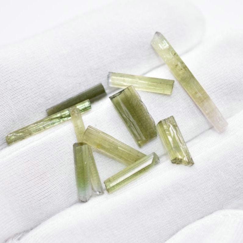 12ct Green Tourmaline Lot - Tourmaline Sticks - Raw Green Tourmaline Crystals - Loose Gemstones - Rough Tourmalines Gemstones - Afghanistan