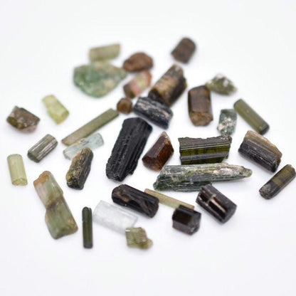 37ct Green & Black Tourmaline Lot - Tourmaline Sticks - Raw Green Tourmaline Crystals - Loose Gemstones - Rough Tourmalines Gems