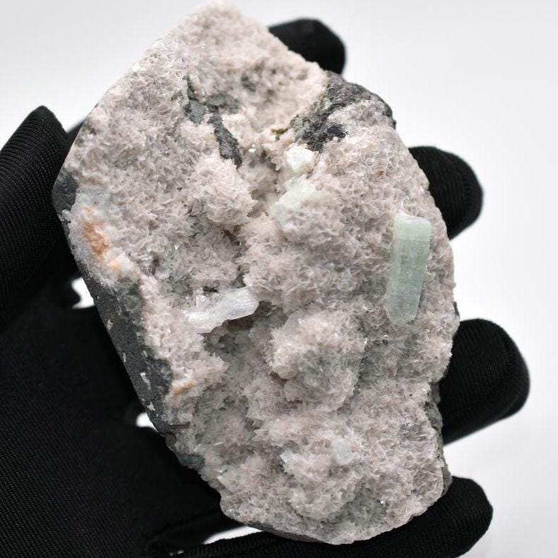 148g Apophyllite Specimen - Jalgoan, India - Green Blue Apophyllite on Matrix - Raw Apophyllite Crystal Specimen - Zeolite Minerals