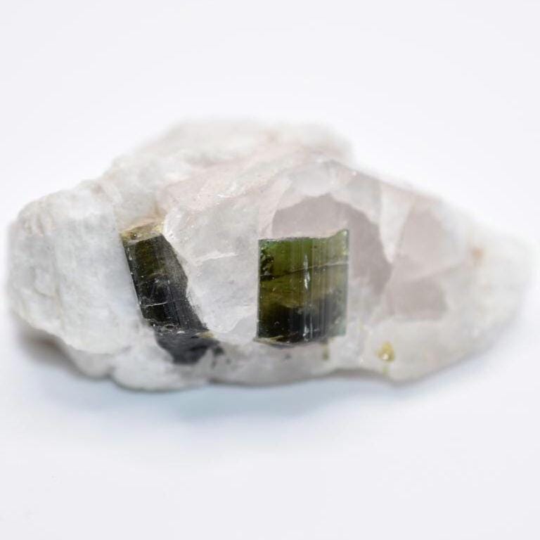 49g Green Tourmaline Crystal in Matrix - Skardu, Pakistan - Natural Tourmaline Crystal in Quartz and Feldspar - Mineral Specimen