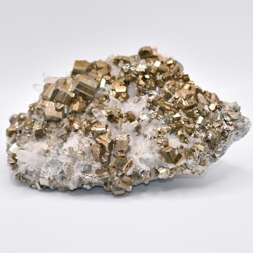 1.14kg XL Pyrite with Quartz Crystal - West Kalimantan Island, Indonesia - Statement Piece - Gold Pyrite Cluster - Quartz & Pyrite Specimen