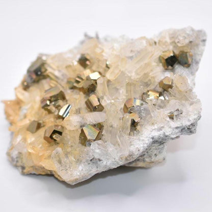 812g XL Pyrite with Quartz Crystal - West Kalimantan Island, Indonesia - Statement Piece - Gold Pyrite Cluster - Quartz & Pyrite Specimen