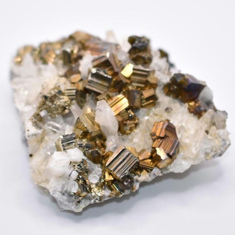 472g XL Pyrite with Quartz Crystal - West Kalimantan Island, Indonesia - Statement Piece - Gold Pyrite Cluster - Quartz & Pyrite Specimen