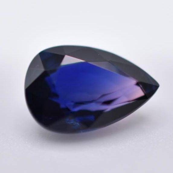 1.05ct Certified VVS Unheated Bi-Color Sapphire - Pear Faceted Sapphire from Madagascar - Pear Cut Purple Blue Sapphire - Unheated Sapphire