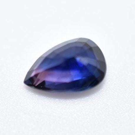 1.05ct Certified VVS Unheated Bi-Color Sapphire - Pear Faceted Sapphire from Madagascar - Pear Cut Purple Blue Sapphire - Unheated Sapphire