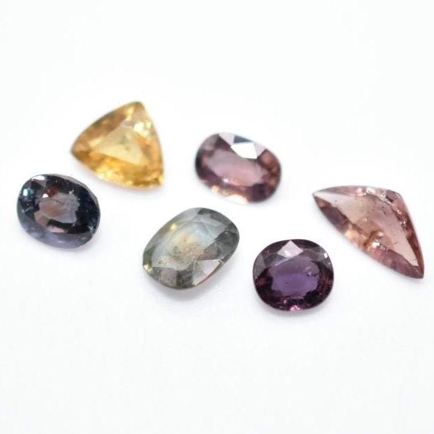 4.01ct (6pc) Lot of Unheated Multi-Color Sapphires - Multi-Shape Faceted Sapphires from Tanzania - Natural Cut Sapphires - Loose Gems