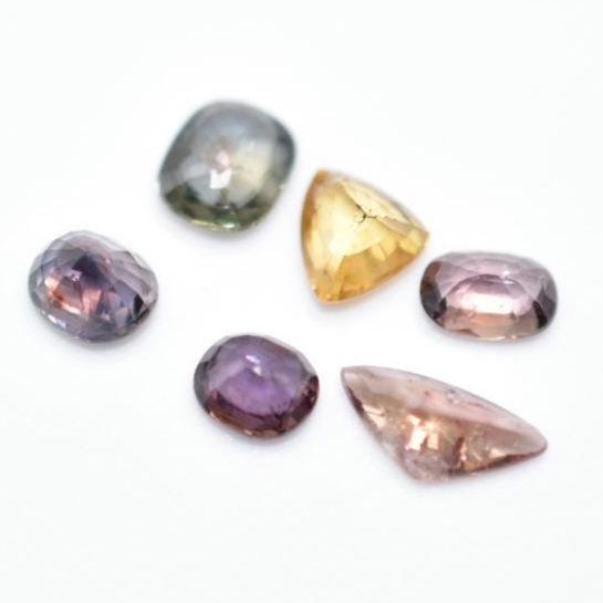 4.01ct (6pc) Lot of Unheated Multi-Color Sapphires - Multi-Shape Faceted Sapphires from Tanzania - Natural Cut Sapphires - Loose Gems