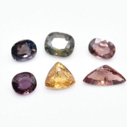 4.01ct (6pc) Lot of Unheated Multi-Color Sapphires - Multi-Shape Faceted Sapphires from Tanzania - Natural Cut Sapphires - Loose Gems