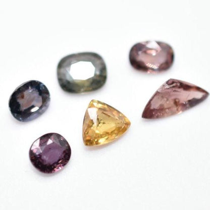 4.01ct (6pc) Lot of Unheated Multi-Color Sapphires - Multi-Shape Faceted Sapphires from Tanzania - Natural Cut Sapphires - Loose Gems