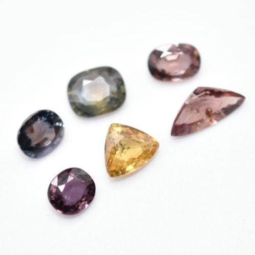 4.01ct (6pc) Lot of Unheated Multi-Color Sapphires - Multi-Shape Faceted Sapphires from Tanzania - Natural Cut Sapphires - Loose Gems