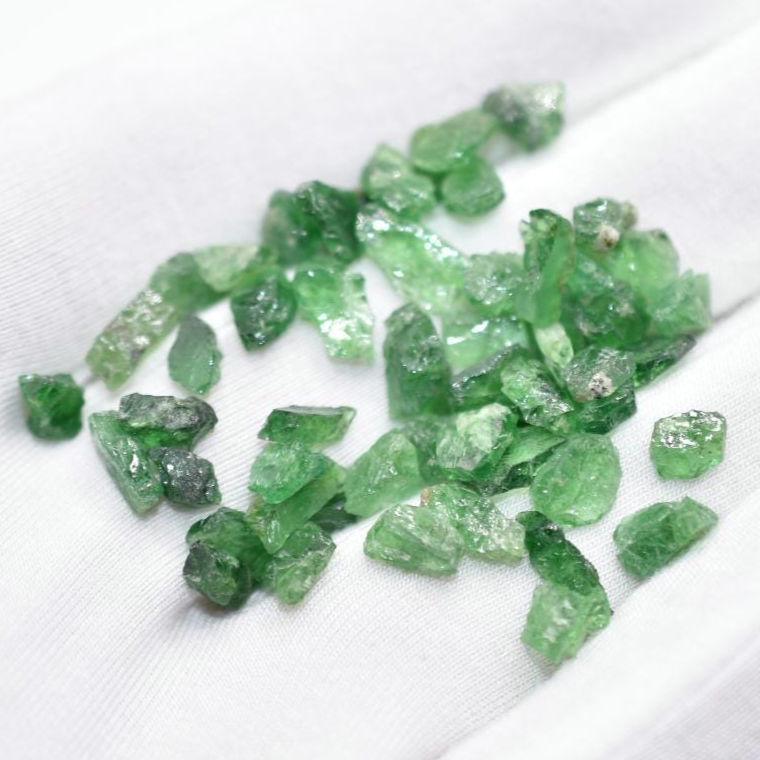 34ct (56pcs) Green Tsavorite Lot - Untreated & Unheated Tsavorite Garnet - Rough Tsavorite from Tanzania - Natural Tsavorite Loose Gemstones