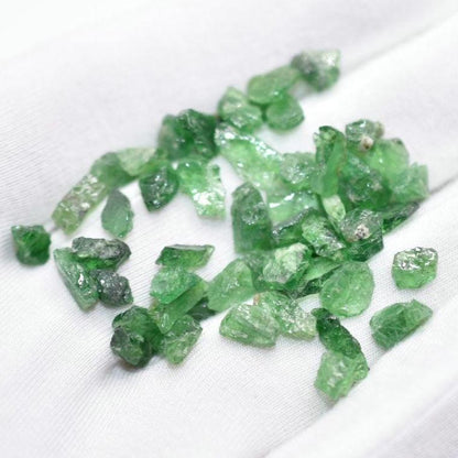 34ct (56pcs) Green Tsavorite Lot - Untreated & Unheated Tsavorite Garnet - Rough Tsavorite from Tanzania - Natural Tsavorite Loose Gemstones