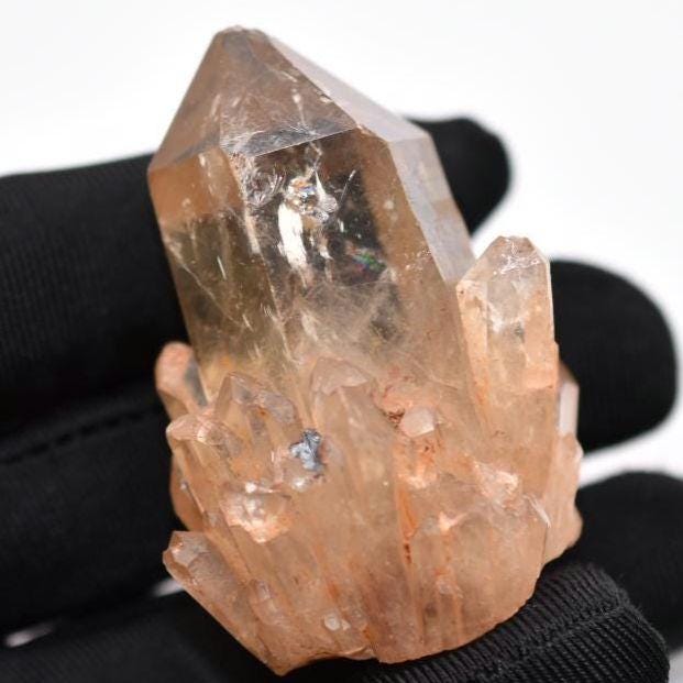 63g Natural Kundalini Citrine - Genuine Unheated Citrine Crystal - Kundalini Quartz Cluster - Luena, Congo - Raw Citrine Point Cluster