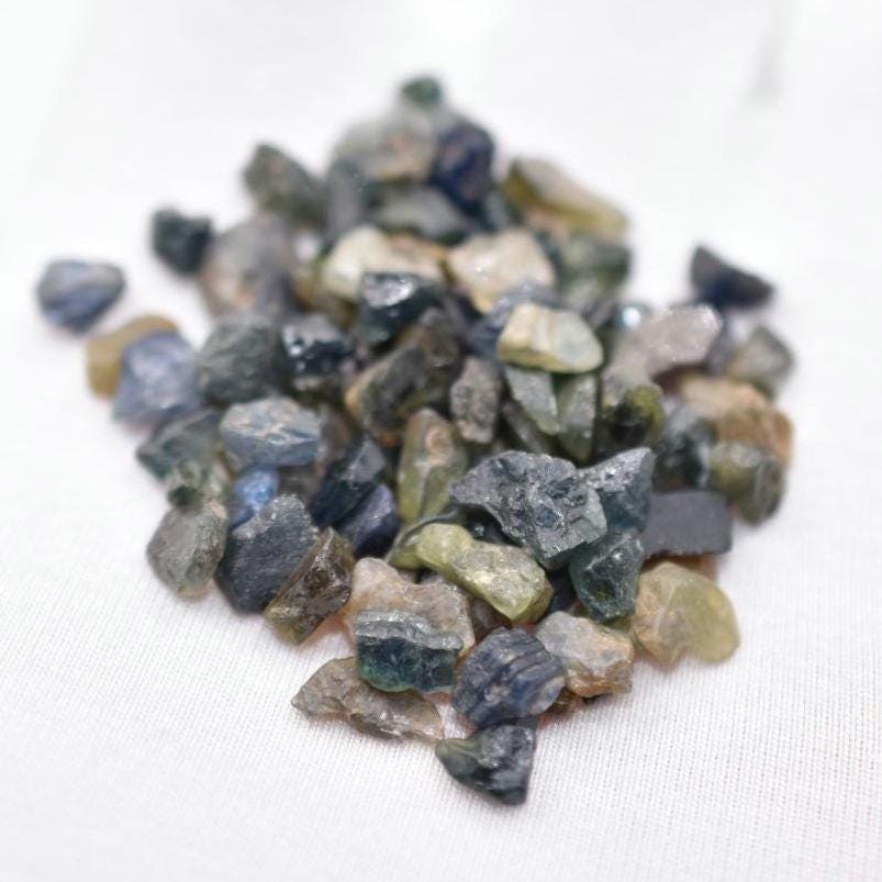 67ct Blue Green Sapphire Lot - Untreated & Unheated Sapphires - Rough Sapphire Gems from Madagascar - Raw Sapphire Gemstones - Rough Gems
