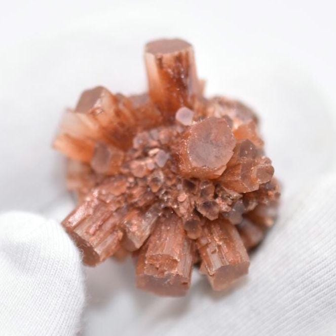 16g Aragonite Star Cluster - Orange Aragonite Crystal - Raw Mineral Specimen - Rough Aragonite from Tazouta, Fés-Méknes Region, Morocco