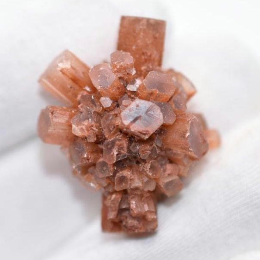 14g Aragonite Star Cluster - Orange Aragonite Crystal - Raw Mineral Specimen - Rough Aragonite from Tazouta, Fés-Méknes Region, Morocco