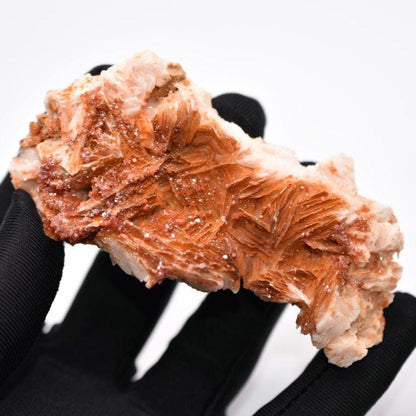 120g Vanadinite with White Barite - Mibladen, Morocco - Natural Vanadinite Crystal with Barite - Mineral Specimen - Red Vanadinite Mineral