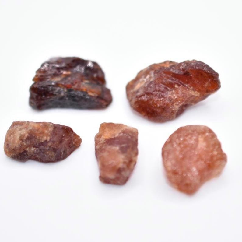 106ct 5pcs Hessonite Garnet Lot - Natural Hessonite Garnet - Loose Gemstones - Rough Gems - Raw Garnet Crystals from Pakistan