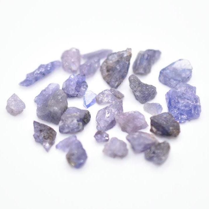 37ct Lot of 27pcs - Raw Tanzanite Gemstones - Rough Tanzanite Crystals - Heat Treated Tanzanite Loose Gems - Purple Tanzanite from Tanzania