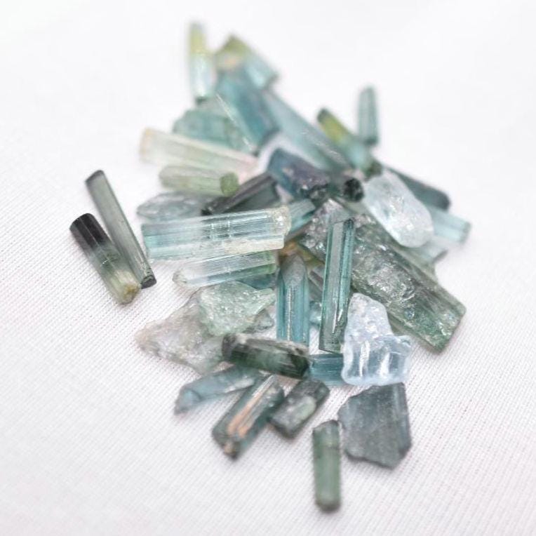 25.40ct Lot of Blue Indicolite Tourmaline Crystals - Rough Blue Tourmaline Specimen from Afghanistan - Raw Tourmaline Crystals - Loose Gems