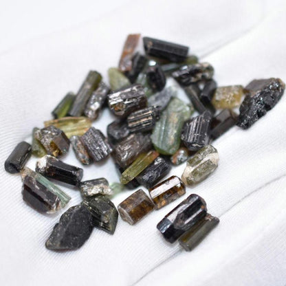 63ct Green & Yellow Tourmaline Lot - Tourmaline Sticks - Raw Green Tourmaline Crystals - Loose Gemstones - Rough Tourmalines Gems