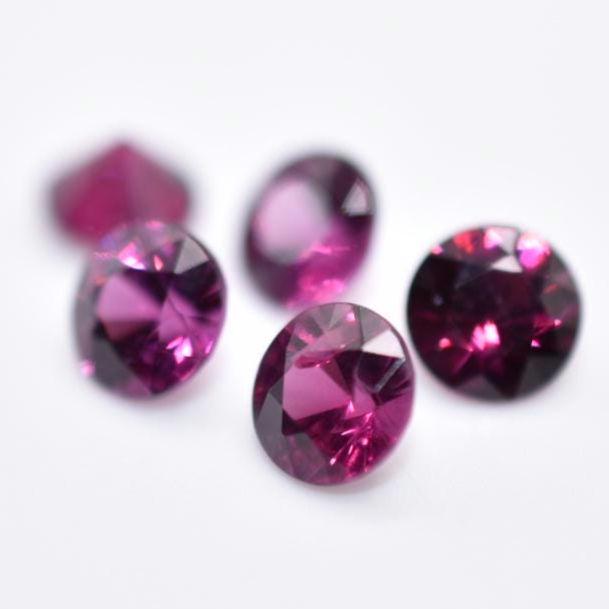 4.01ct (5pc) Lot of Pink Rhodolite Garnet - Round Faceted Garnet from Madagascar - Brilliant Cut Gems - Unheated Rhodolite - Loose Gemstones