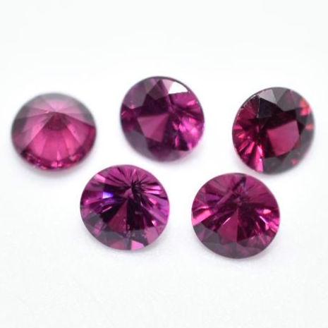 4.01ct (5pc) Lot of Pink Rhodolite Garnet - Round Faceted Garnet from Madagascar - Brilliant Cut Gems - Unheated Rhodolite - Loose Gemstones