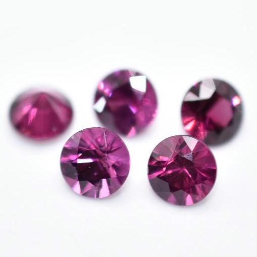 4.01ct (5pc) Lot of Pink Rhodolite Garnet - Round Faceted Garnet from Madagascar - Brilliant Cut Gems - Unheated Rhodolite - Loose Gemstones