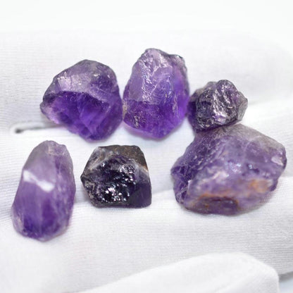 101ct (6pcs) Natural Purple Amethyst Lot - Untreated & Unheated Amethyst Gemstones - Facet Grade Amethyst - Natural Amethyst Loose Gemstones