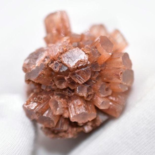 16g Aragonite Star Cluster - Orange Aragonite Crystal - Raw Mineral Specimen - Rough Aragonite from Tazouta, Fés-Méknes Region, Morocco