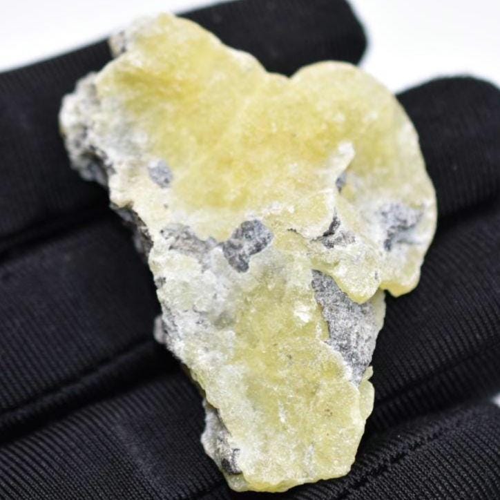 11.4g Yellow Brucite Specimen - Rough Brucite Crystal - Baluchistan, Pakistan - Natural Yellow Brucite Crystal - Raw Brucite Minerals