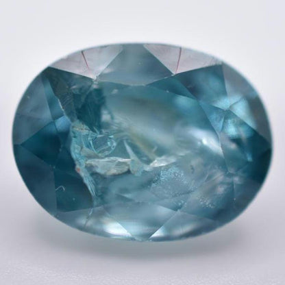 4.25ct Blue Zircon from Cambodia - Oval Cut Light Blue Zircon - Heated Zircon Gemstone - Loose Gems - Oval Faceted Zircon