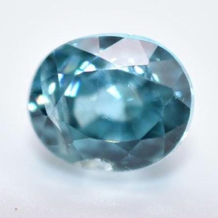 3.45ct Blue Zircon from Cambodia - Oval Cut Light Blue Zircon - Heated Zircon Gemstone - Loose Gems - Oval Faceted Zircon