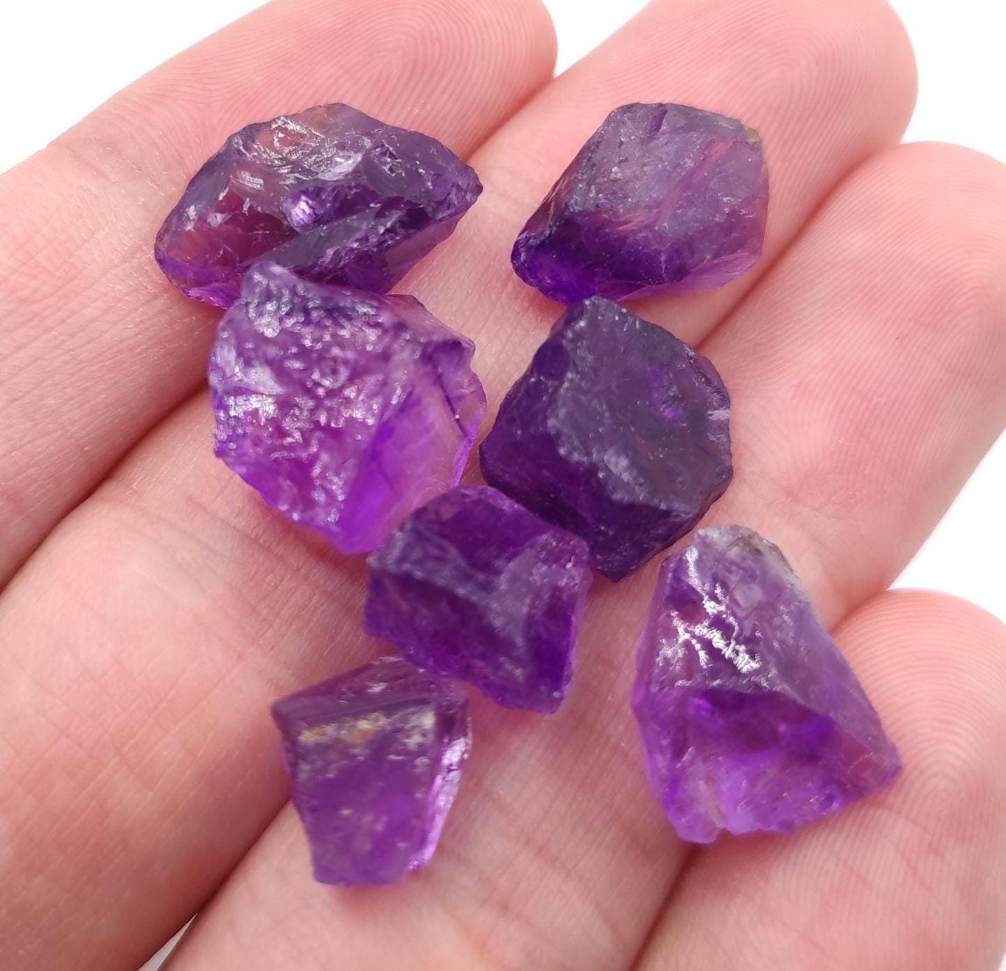 49ct (7pc) Lot of Rough Amethyst - Purple Amethyst from Brazil - Facet Rough Amethyst - Loose Rough Gemstones - Natural Untreated Amethyst