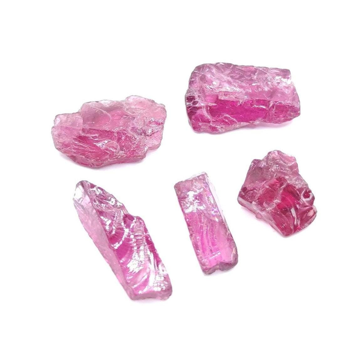 16ct (5pc) Lot of Rough Rhodolite Garnet from Mozambique - Facet Rough Rhodolite - Loose Rough Gemstones - Natural Untreated Unheated Garnet