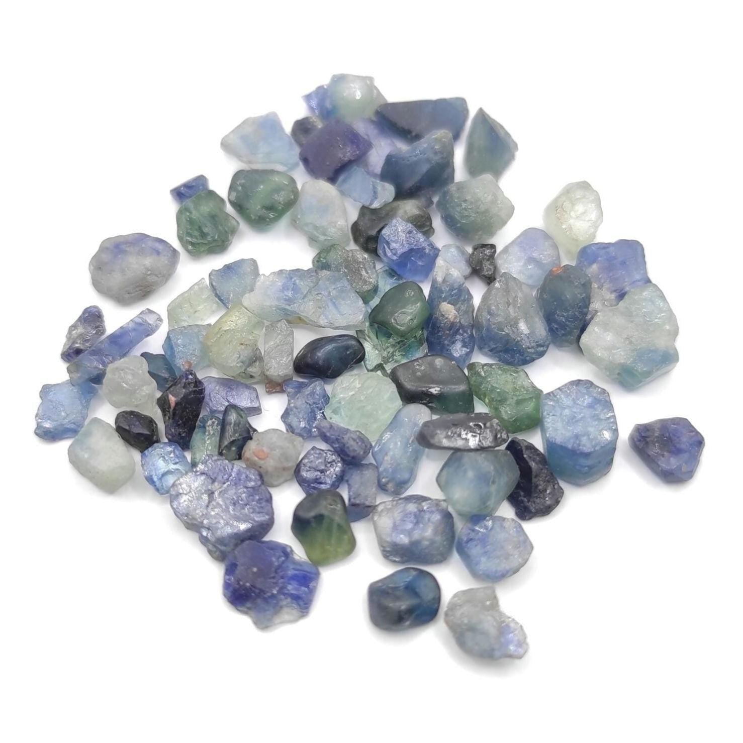 43ct Lot of Rough Sapphires from Madagascar - Blue and Green Sapphire Gravel - Heated Sapphire Rough - Loose Rough Gemstones