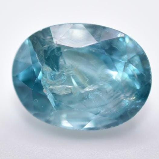 4.25ct Blue Zircon from Cambodia - Oval Cut Light Blue Zircon - Heated Zircon Gemstone - Loose Gems - Oval Faceted Zircon