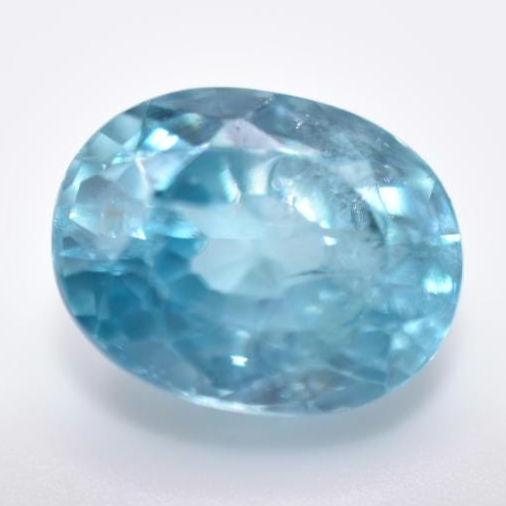 3.85ct Blue Zircon from Cambodia - Oval Cut Light Blue Zircon - Heated Zircon Gemstone - Loose Gems - Oval Faceted Zircon