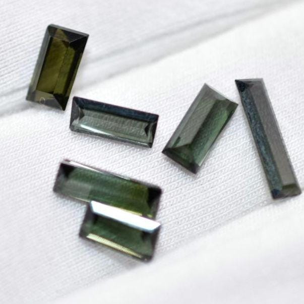 3.80ct Lot of Green Tourmaline from Mozambique - Baguette Cut Green Tourmaline - Unheated Tourmaline Gemstone - Loose Gems